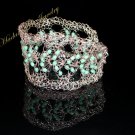 Designer Jewelry Wire Crochet Bracelet with Turquoise Color Beads  12011# - Free shipping.
