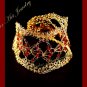 Artisan Wire Crochet Bordo Color Czech Crystals Bracelet #12013 - Free shipping.