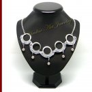 Knitted wire crochect crystal Princess silver color necklace #12015 - Free shipping.