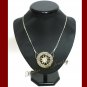 Knitted Wire Crocheted crystal sparkle silver color necklace #12017 Silver color - Free shipping.