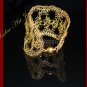 Knitted Wire Crochet Green Crystals Bracelet #12021 Gold color-Free shipping.