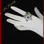 Handmade Blooming Flower Crystal Ring #12025 red blue color - Free shipping.