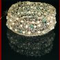 Wire Crochet Crystals & Glass Pearls Silver color Bracelet 12026# -Free shipping.