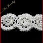 Knitted Wire Crocheted Lace Blossom Silver White Color Bracelet #12027 - Free shipping.