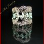 Knitted Wire Crochet Turquoise Color Beads Bracelet 12028# - Free shipping.