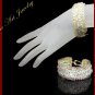 Wire Crochet Silver Green color Beads Reversible Bracelet #12029 - Free shipping.