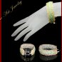 Wire Crochet Silver Green color Beads Reversible Bracelet #12029 - Free shipping.