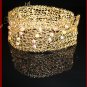 Wire Crocheted Crystals Gold Color Bracelet #12031 - Free shipping.