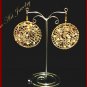 Wire crochet crystals gold and red color earring pendant set #12032 - Free shipping.