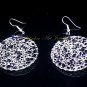 Wire crochet navy color crystals earring pendant set #12033 - Free shipping