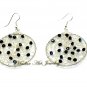 Wire crochet navy color crystals earring pendant set #12033 - Free shipping