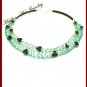 Wire Crochet Leather Necklace with Rose flowers #12036 Free shipping