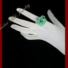 Turquoise/green Miyuki beads Blossom Crystal Ring #12038  Free shipping