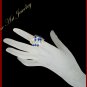 Knitted Wire Crochet Blue Navy Crystals Ring&atilde;��#12053 Free shipping