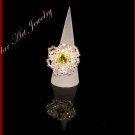 Miyuki Beads Blossom Green Crystal Ring #12055  Free shipping