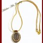 Bronze Peyote Agate Stone Pendant Necklace #12058 Free shipping
