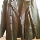 Women Trucker  Black Leather Jacket size L