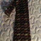 Men's Hunting Horn geometric design multi color silk dress tie