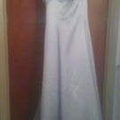Betsy & Adam Full length Light Blue Satin sz 10  formal party prom dress