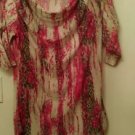 Womens Isabella Rodriquez cow neck multi color blouse size M