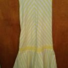 Girls Faded Glory stretch yellow/white sundress  (14-16) cotton sleeveless