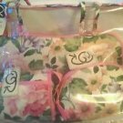 Oscar De La Renta 4pc Makeup Cosmetic Toiletry Bag Travel Set Carry All Organize