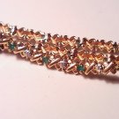 10k Gold Diamond Bracelet with Emeralds (Box Clasp)