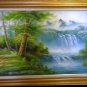 Chinese Fengshui Art Painting Green Tree Of Life River
