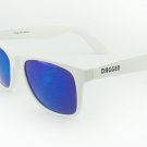 White Wayfarers with Blue Ice Lens