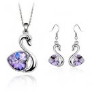 Beautiful Crystal Jewellery Set - Swan