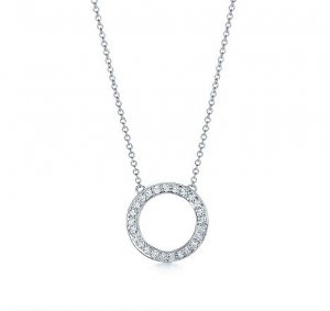 TIFFANY & Co. Platinum Diamond Circle Pendant Necklace --- SOLD