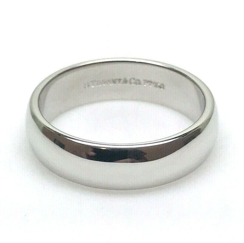 TIFFANY & Co. Classic Platinum 6mm Lucida Wedding Band Ring 8