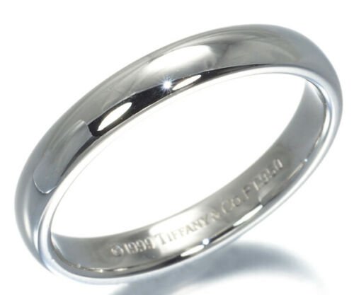 TIFFANY & Co. Classic Platinum 3mm Lucida Wedding Band Ring 5