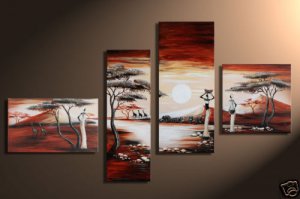 modern abstract canvas art oil painting -Africa step