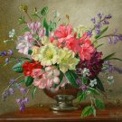 Original Wall decor canvas floral oil painting -Flowers in vase