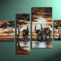 Huge modern abstract canvas art oil painting -Africa Elephants