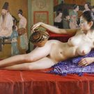 Handmade nude girl canvas art oil painting 06