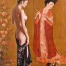 Handmade nude girl canvas art oil painting 08
