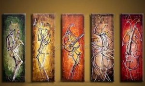 Handmade Modern abstract canvas art oil painting -PLaying Music