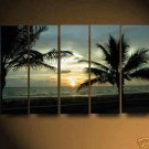 Large Modern abstract canvas sunset beach oil painting