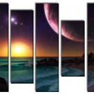 Large Modern abstract canvas sunset seascape oil painting