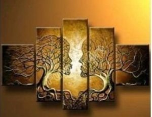 Huge Modern abstract canvas oil painting -Love Tree