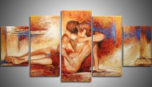 Huge Modern abstract canvas oil painting -LOVERS
