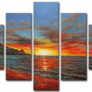 Huge Modern abstract canvas sunset seascape oil painting