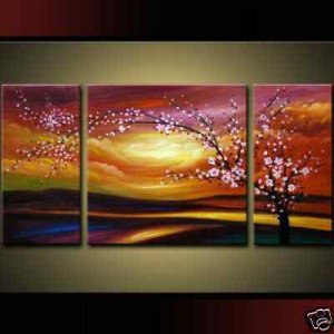 Huge Modern abstract canvas blossom Tree oil painting