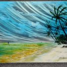 contemporary sculpture abstract seascape Metal painting -beach