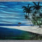 Large abstract beach Metal painting-seascape