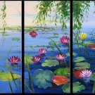 Huge Modern abstract canvas Lily Pond oil painting