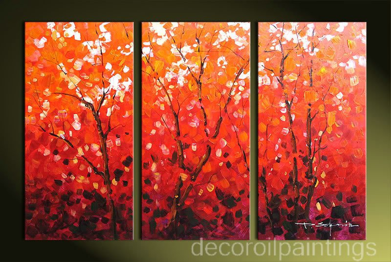 Modern Abstract Art Floral Oil Painting Tree Flo40