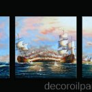 Modern abstract art boats in sea oil painting -Flo44